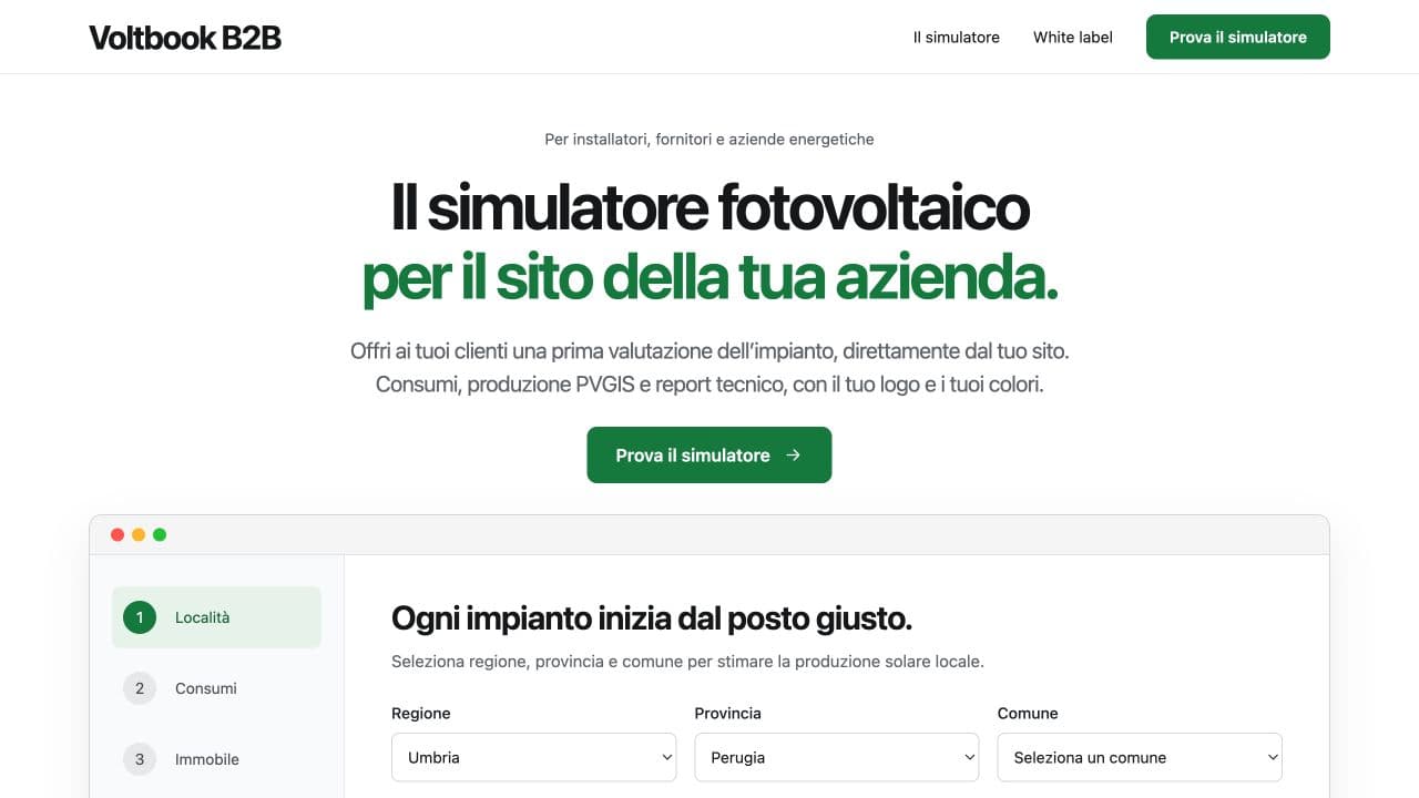 Anteprima del sito Voltbook B2B