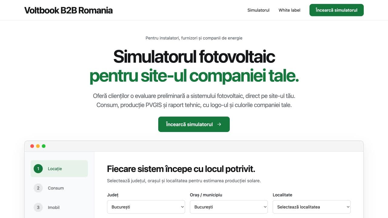 Anteprima del sito Voltbook B2B Romania
